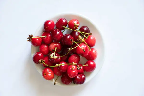 Ripe Red Cherry Isolated Background Fruit Background Fruits —  Fotos de Stock