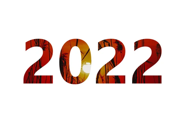 2022 Foto Textura Pôr Sol Luz Vermelha Noite Fundo Branco — Fotografia de Stock