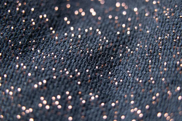 Tissu Noir Avec Éclaboussures Brillantes Foyer Flou Macro Photo Pour — Photo