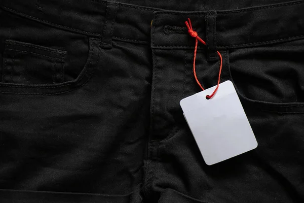 Shorts Ganga Mulheres Com Etiqueta Preço Papel Branco Branco Para — Fotografia de Stock