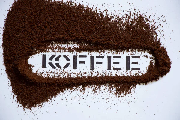 白を基調とした地焙煎コーヒーテキストコーヒーコーヒーコーヒー背景テキストコーヒー — ストック写真