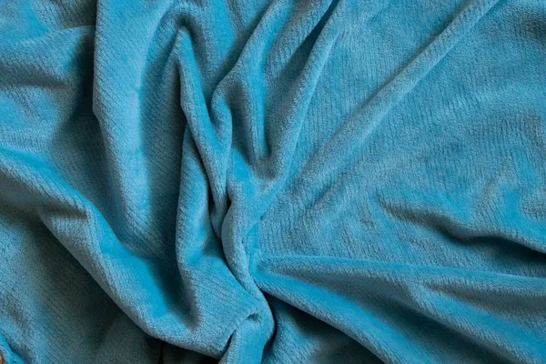 Kusut Kain Ringan Berwarna Lembut Sebagai Latar Belakang Kotak Biru — Stok Foto
