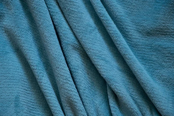 Vrásčitá Měkká Světlá Tkanina Jako Pozadí Modrý Kostkovaný Pozadí — Stock fotografie