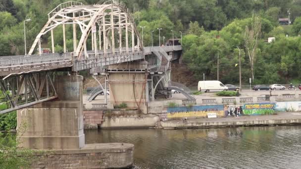 Ukraina Dnipro 2021 Morgonen Kör Jag Bil Längs Den Centrala — Stockvideo