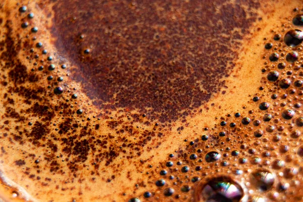 Piana Gorącej Kawy Kremowej Jako Tło Makro Zdjęcie Tło Kawy — Zdjęcie stockowe