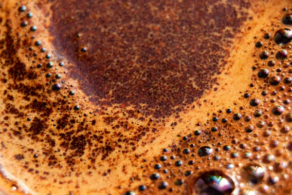 Schiuma Caffè Crema Calda Come Sfondo Macro Foto Sfondo Caffè — Foto Stock