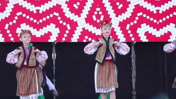 Ukraine Dnipro 2021 Український Народний Танець Вишитих Сорочок Сцені Дня — стокове відео