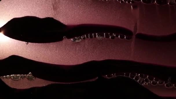 Sandmalerei Mit Flüssigkeit Als Hintergrund Dunkeln Video Zur Meditation Sand — Stockvideo