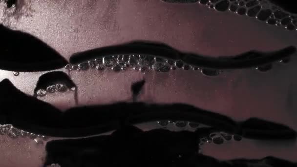 Areia Pintura Com Líquido Como Fundo Escuro Vídeo Para Meditação — Vídeo de Stock