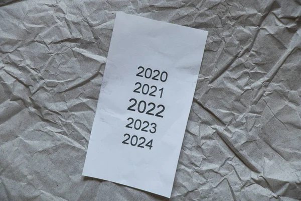 Роки Чековому Списку 2020 2021 2022 2023 Список Років Надрукований — стокове фото