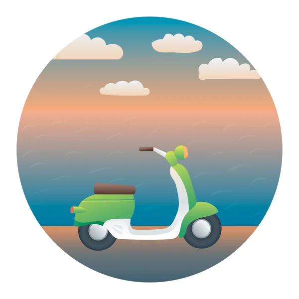 Scooter Detailed Illustration — Stock Vector