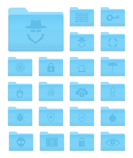 OS X klasörler Güvenlik simgeleri ile — Stok Vektör