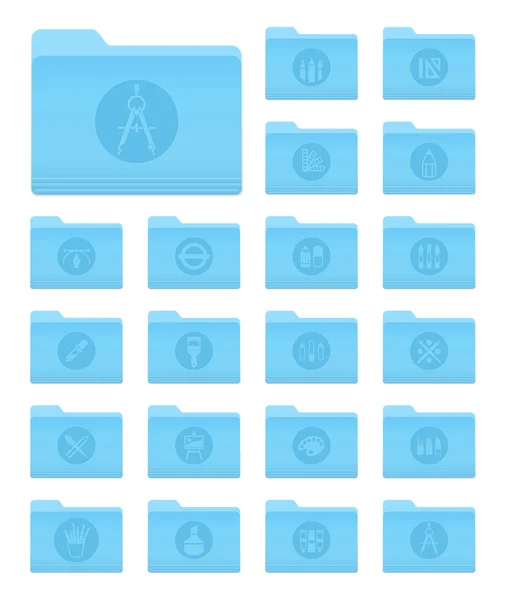 Папки OS X с иконками искусства и дизайна — стоковый вектор