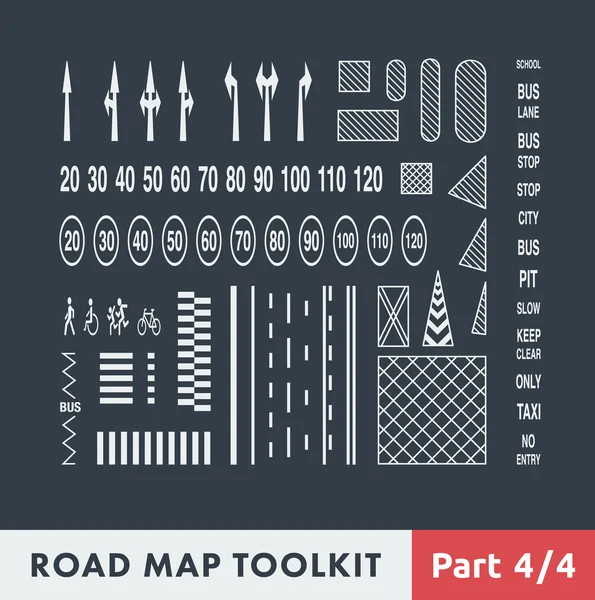 道路地図のツールキット — ストックベクタ