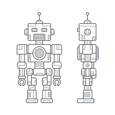 Basit çizgi Retro Robot