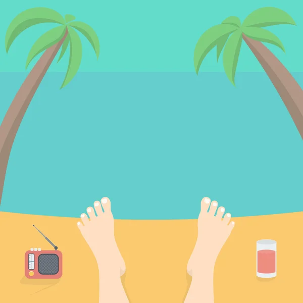 Розслабитися на пляжі — стоковий вектор