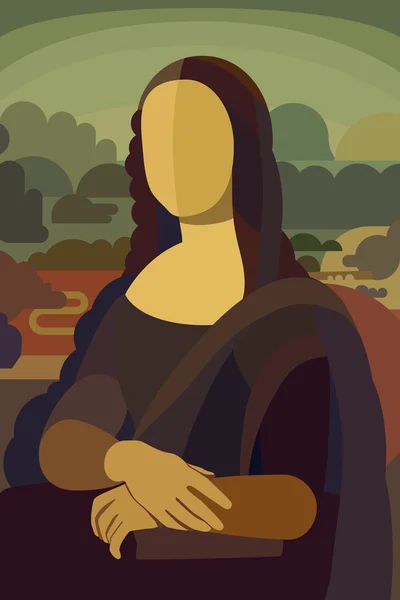 Mona Lisa w stylu płaski — Wektor stockowy