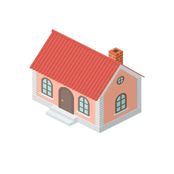 Cottage com um Tiled Roof — Vetor de Stock