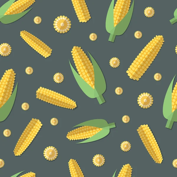 Egy sor zöldség minták egy lapos stílusú - kukorica — Stock Vector