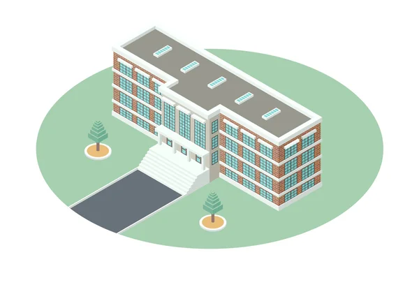 Administrative Building in Isometric Projection — Stock Vector
