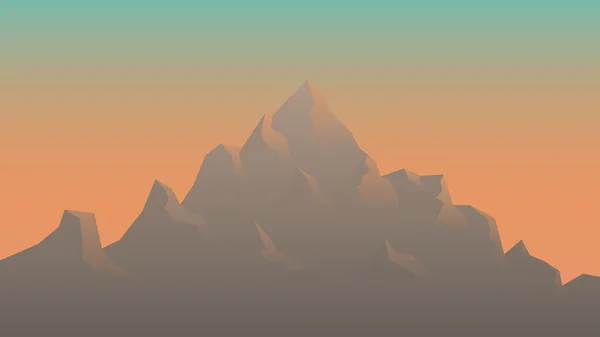 Stilisiertes Bild der Berge bei Sonnenaufgang — Stockvektor