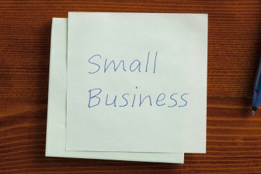 Bir notta yazılı küçük işletme