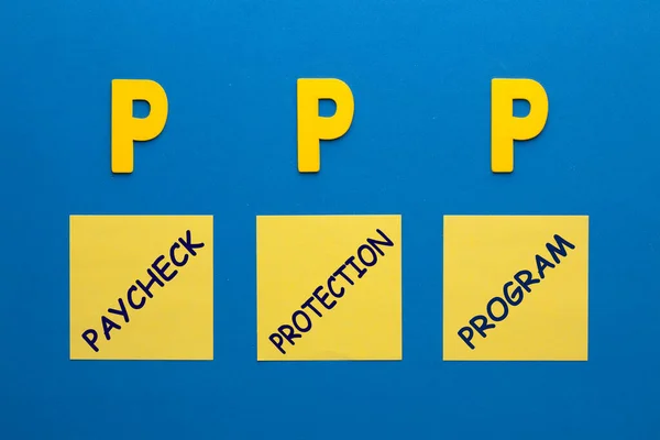 Words Paycheck Protection Program Ppp Sticky Notes Sets Acronym Business — ストック写真