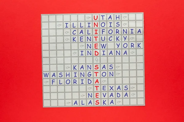 United States country concept. Crossword with letters