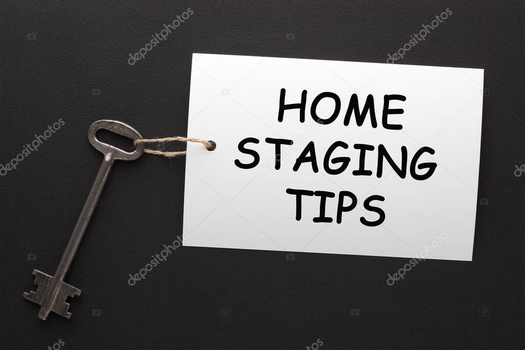 Home Staging Tips message with key.