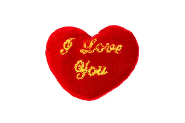 Coração vermelho com palavras "Eu te amo " — Fotografia de Stock