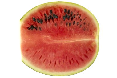 taze karpuz dilimi üzerinde beyaz izole 