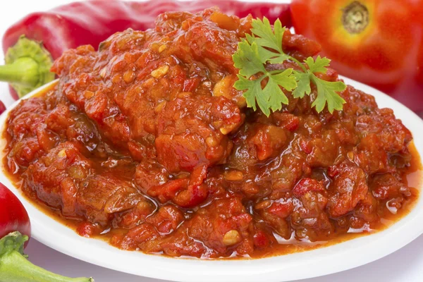 Chutney av tomater med paprika — Stockfoto