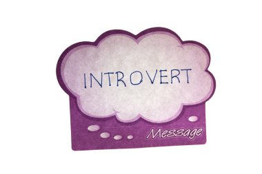 Introvert written on remember note bubbles icon clipart