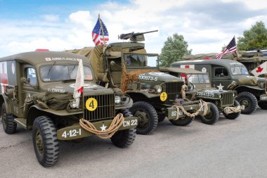 Eski Amerikan askeri araçlar Normandy, Fransa maruz