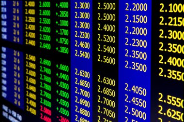 Ekonomik veriler tablo satırları ve sütunları, arka plan için mükemmel finansal numaraları ile