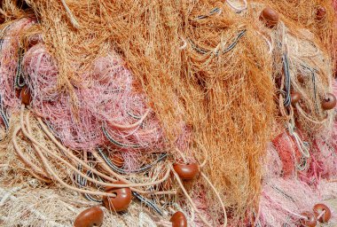 Fisherman's ağlar, renkler dolu yakından