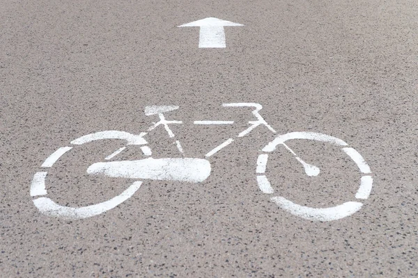 Línea de bicicleta señal de carretera — Foto de Stock