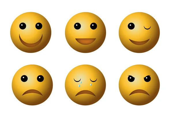 Emotional face icons — Stock Photo, Image