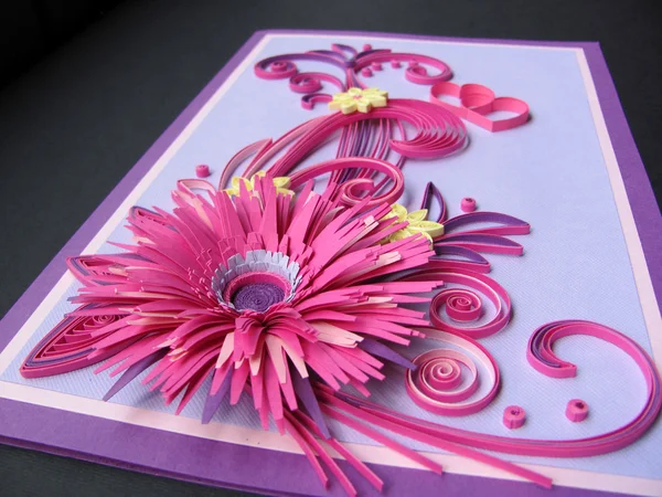 Papier-Quilling-Karte — Stockfoto