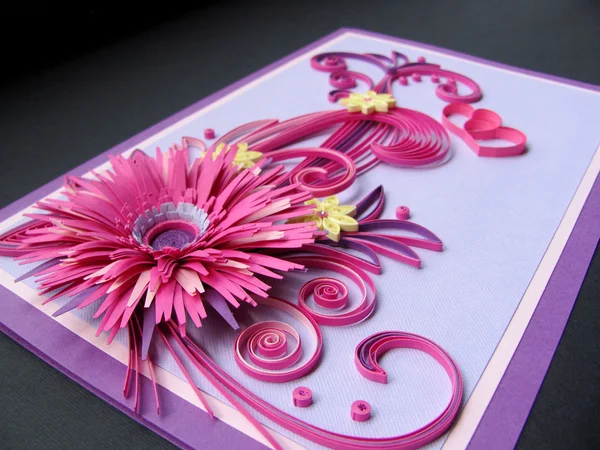 Cartão de quilling de papel — Fotografia de Stock