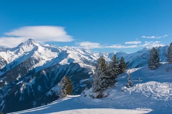Vinterlandskap, Mayrhofen. Royaltyfria Stockbilder