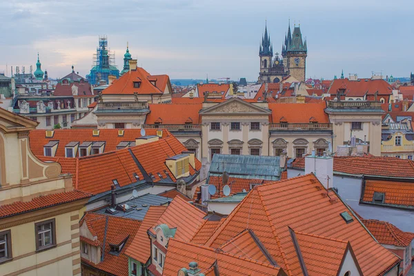 Church of our Lady with orange roofs. — Stock Photo, Image