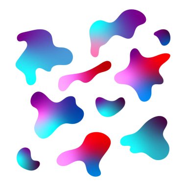 Vektör soyut damla kümesi. Modern tasarım için renkli gradyan