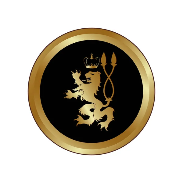 Süsleme ve tasarım için aslanlı vektör logosu