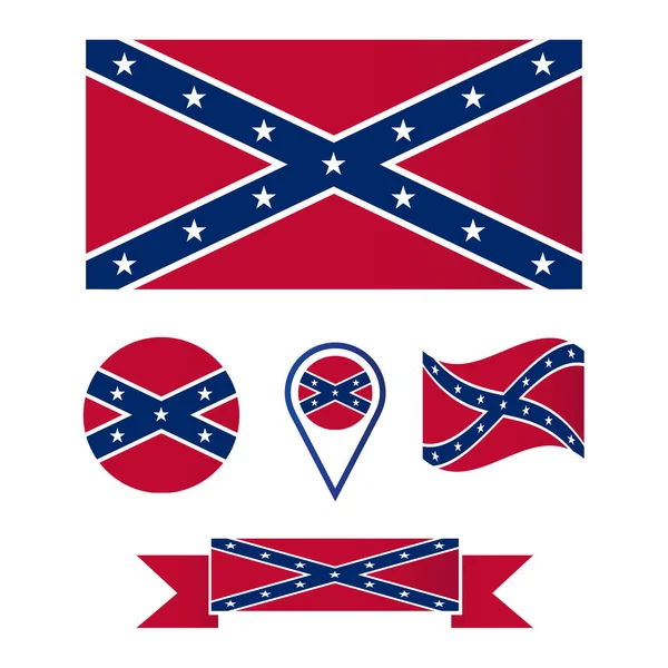 Immagine Vettoriale Della Bandiera Degli Stati Confederati America — Vettoriale Stock