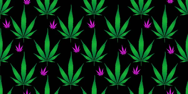 Vectorafbeelding Van Cannabisblad Cannabisbladeren Patroon — Stockvector