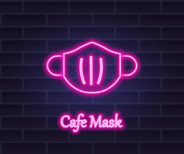 Dekorasyon ve tasarım için maske resmi olan vektör neon işareti