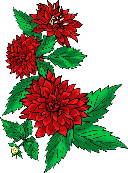 Samenstelling van rode bloemen. — Stockvector