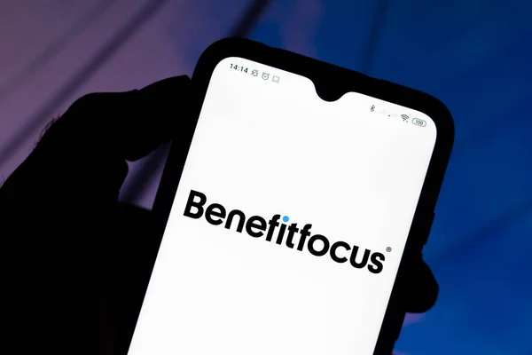 Октября 2020 Года Бразилия Этой Фотографии Логотип Benefitfocus Отображается Смартфоне — стоковое фото