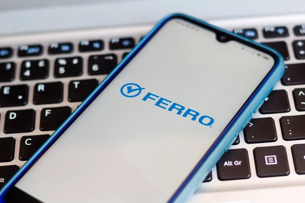 Kasım 2020 Brezilya Resimde Ferro Şirketi Nin Logosu Akıllı Telefondan — Stok fotoğraf